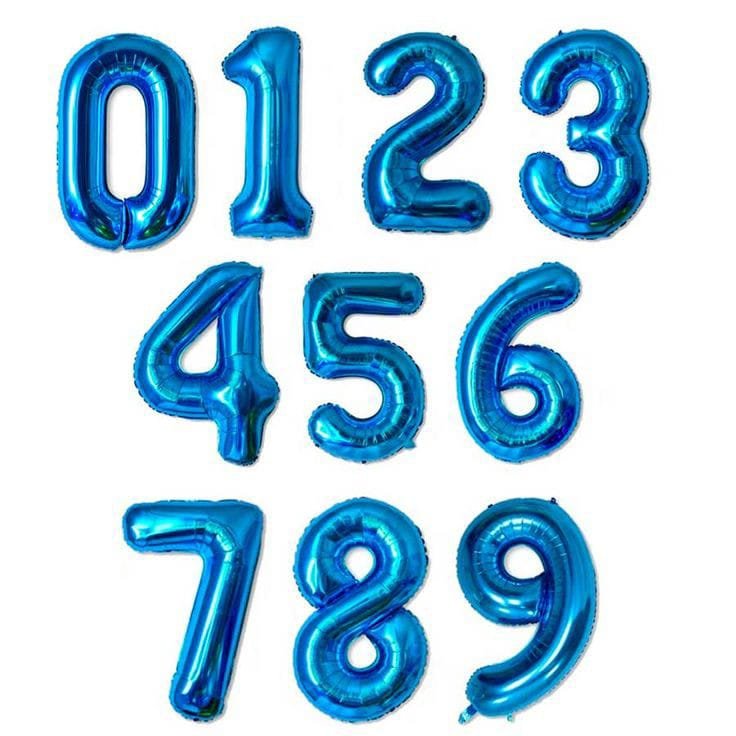 Blue Number Foil Balloons in Dubai